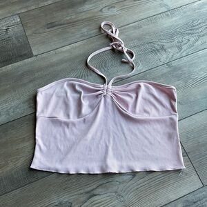 Pink Halter Neck Women's Top